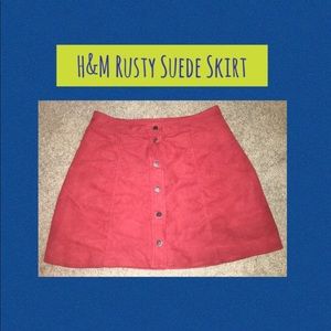 H&M Rusty Suede Skirt